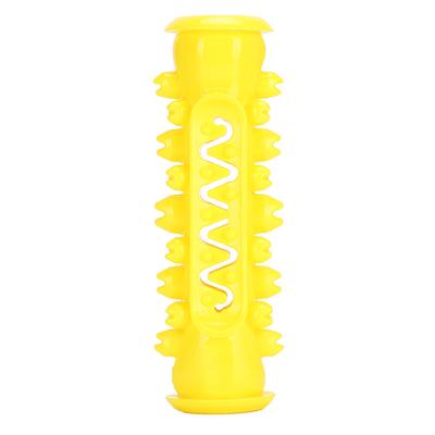 Pet Dog TPR Safety Molar Cleaning Tooth Rod Puzzle Training Playing Biting Toothbrush Toyyellow