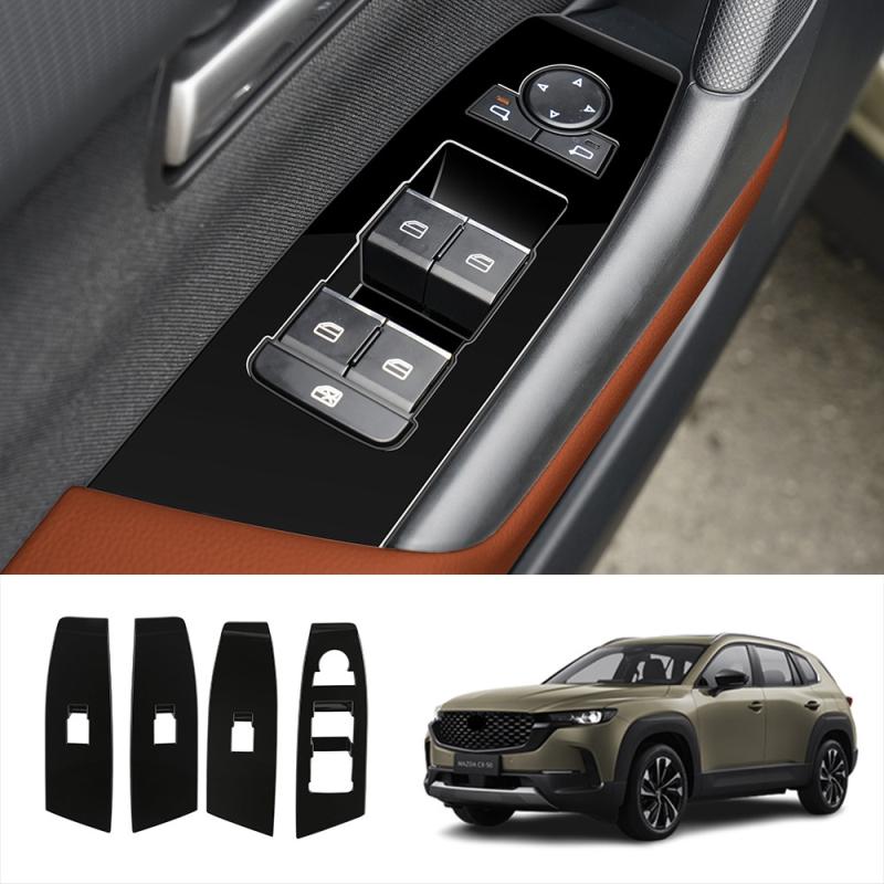 For Mazda CX-50 CX 50  2024 ABS Inner Car Door Armrest Window Lift Button Switch Cover Glass Control Panle Cover Accessories