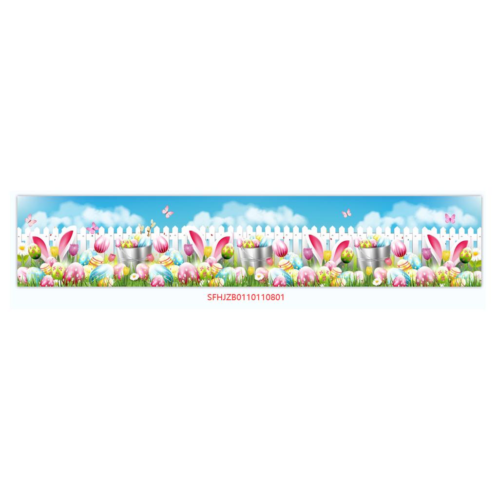 300 * 50Cm Easter Courtyard Porch Fence Decorative Banner Rabbit Egg Poster Custom