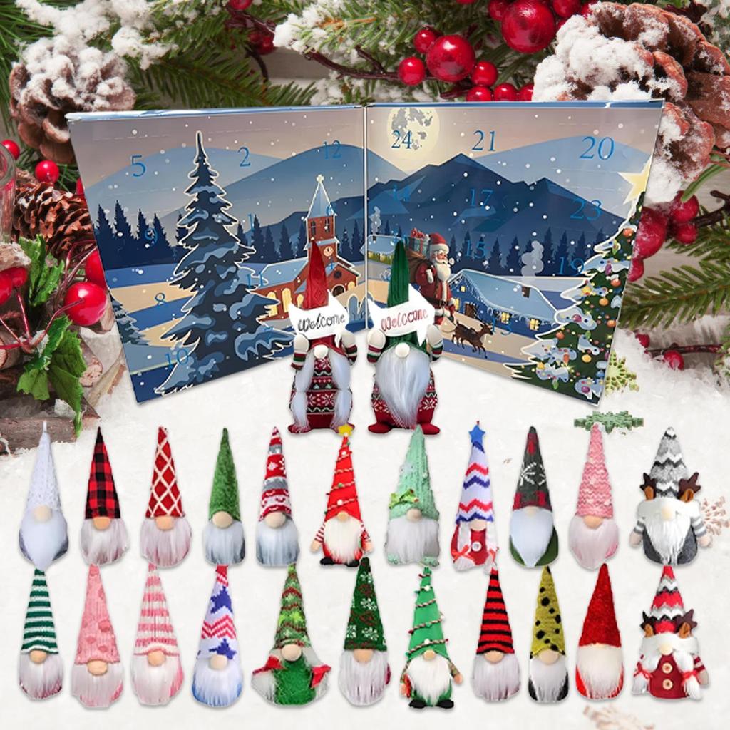 Count Down Calendar 2025 Gnome Countdown To Christmas 24-Day Gnome Plush Toy Ornament For Home Travel Party School Adults Men
