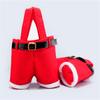 1Pcs Merry Christmas Gift Treat Candy Wine Bottle Holder Santa Claus Suspender Pants Trousers Decor Christmas Gift Bags Cute