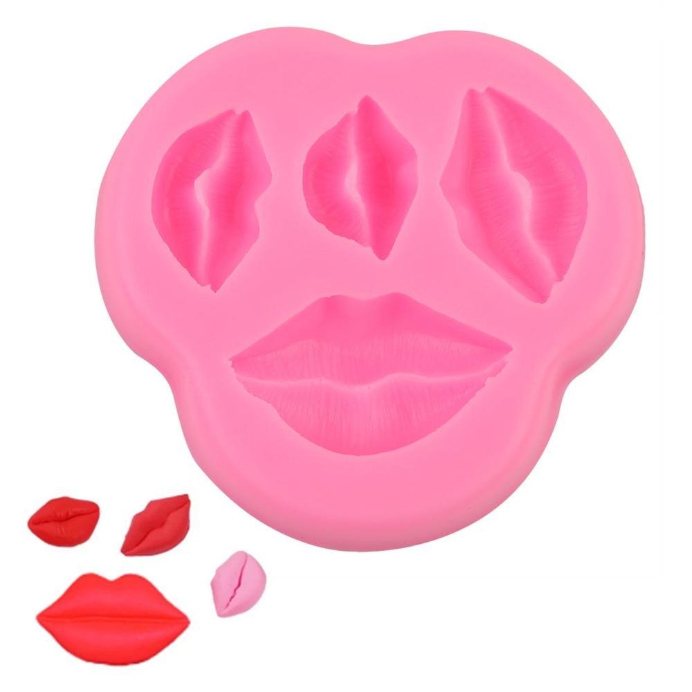 4pcs Kiss Lips Design Silicone Baking Molds Chocolate Candy Molds  Birthday Party Valentine's Day