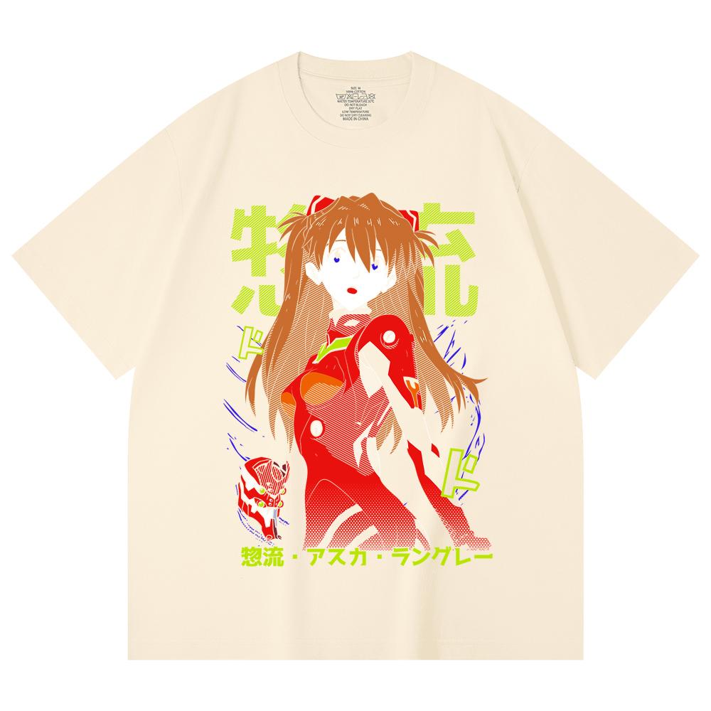 230 Gsm 100% Cotton Evangelion V10 Asuka Print Unisex Heavy Cotton T Shirt