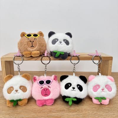 Kapibala Capybara Pendant Giant Panda Plush Toy Dolls Bag Hanging Ornaments Keychain Dolls