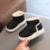 Children's Shoes Plus Velvet Snow Boots Solid Color Winter Boys Cotton Shoes Girls Toddler Shoes Short Leather Boots