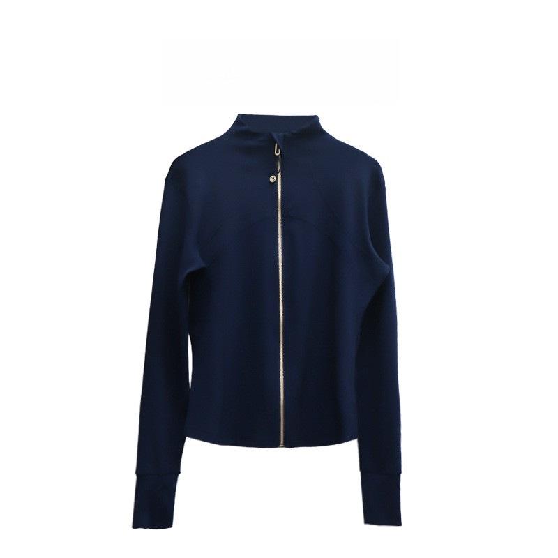 Nude Feel Women's Slim Fit Long Sleeve Yoga Jacket: Stand Collar, High-End Autumn/Winter Fitness Apparel