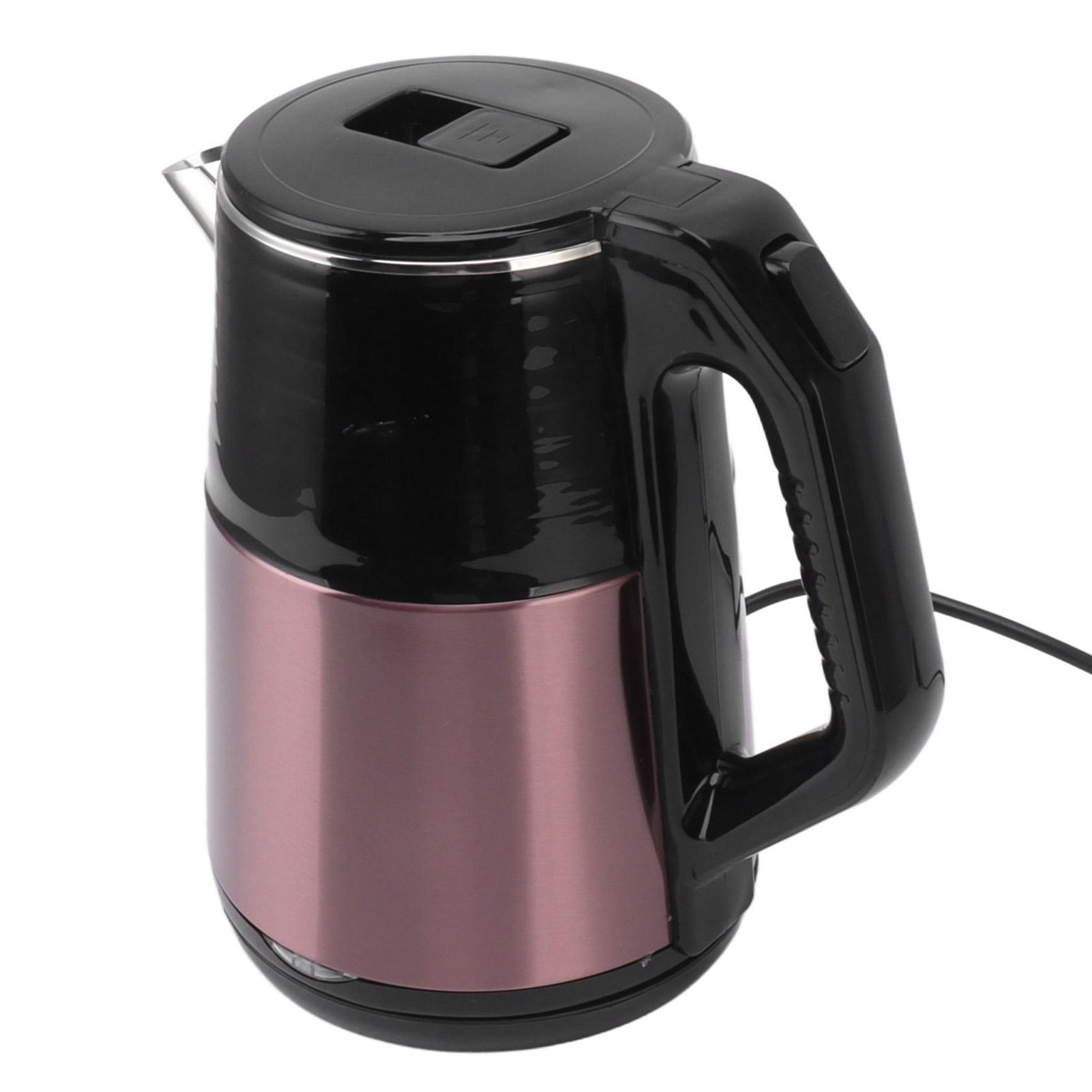 

Electric Tea Kettle Double Layer Stainless Steel Hot Water Boiler with Auto Shut Off Boil Dry