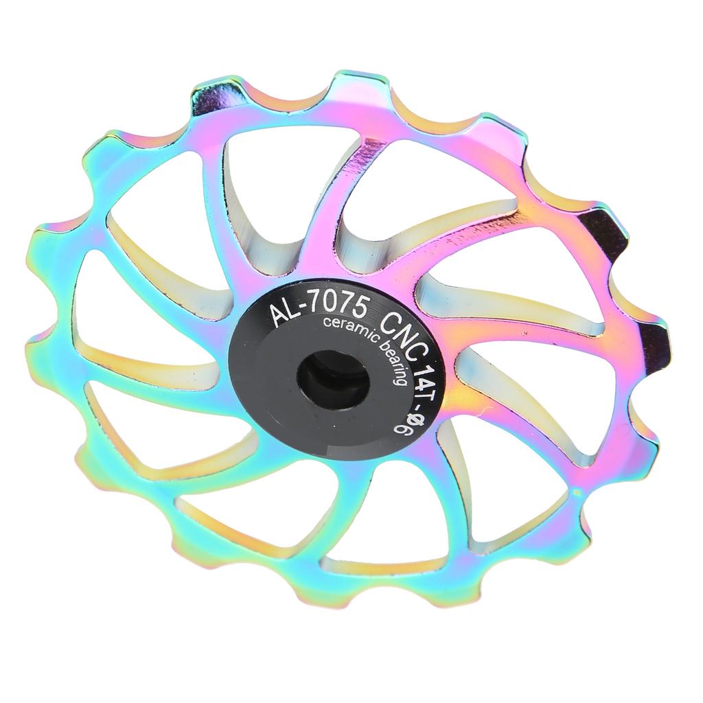 14T Bike Guide Roller Aluminum Alloy Bike Pulley Wheel Guide Roller for Mountain Folding Bike