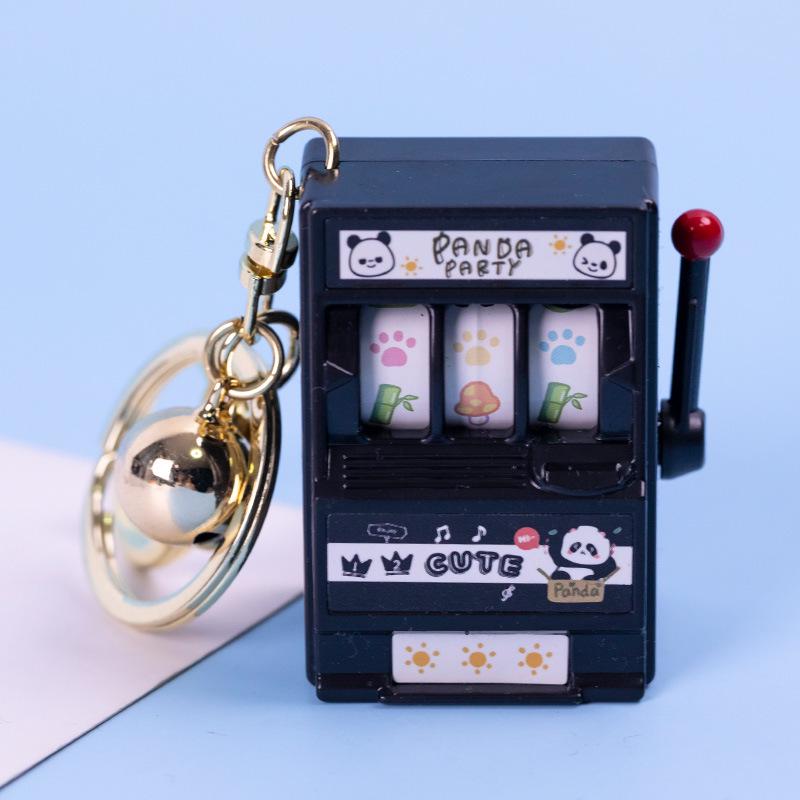 Retro Joystick Fruit Machine Keychain: Playable Spin Wheel Pendant Toy