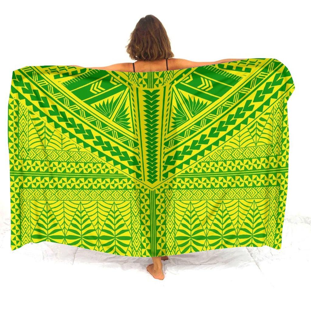 Soft And Comfortable Fabric Summer Beach Holiday Sun Sarong All-In-One Cover Coat Polynesian Print Tailored Women'S Sarong