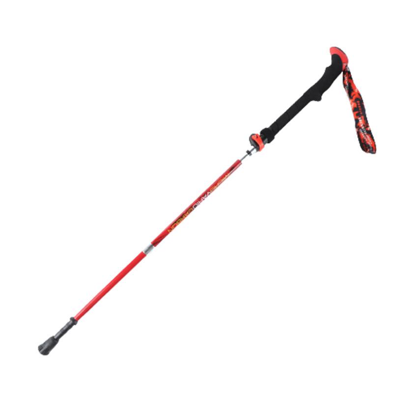 Hiking Pole Carbon Fiber Lightweight Telescopic Folding Trekking Mountain Walking Cane Non-Slip EVA Straight Shaft Adjustable