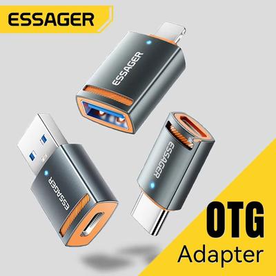 Essager USB3.0 OTG Adapter Typ-C USB-A Micro Buchse auf USB Micro iP Typ-C Stecker Konverter Für Macbook Xiaomi iPhone OTG Adapter