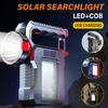 High Power LED Solar Light Rechargeable Camping Work Light Portable Red and Blue Alert Torch 4 Lighting Mode Lamp Outdoor Patrol