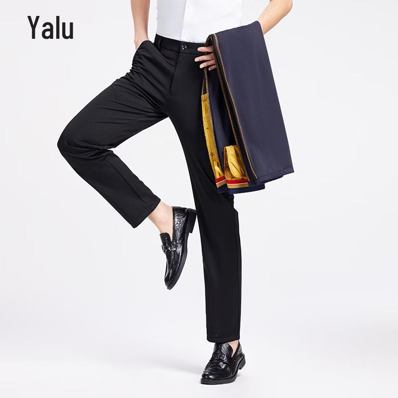 

Yalv Men s Ice Silk Straight-Leg Business Casual Pants 32