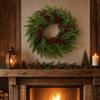 Entry Door Christmas Wreath with Red Berries Indoor Outdoor Holiday Decor Full