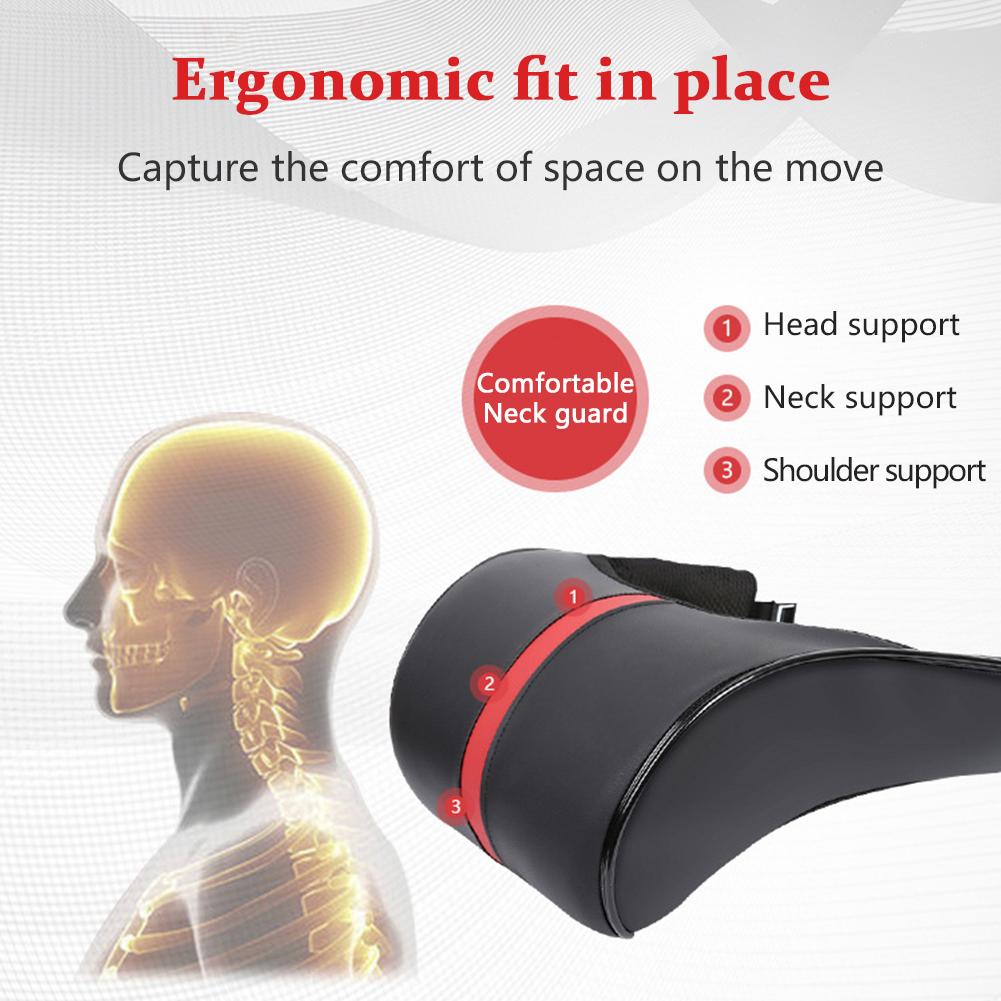 SEAMETAL Car Neck Pillow Memory Foam Pillow 1PC PU Leather Car Auto Seat Neck Rest