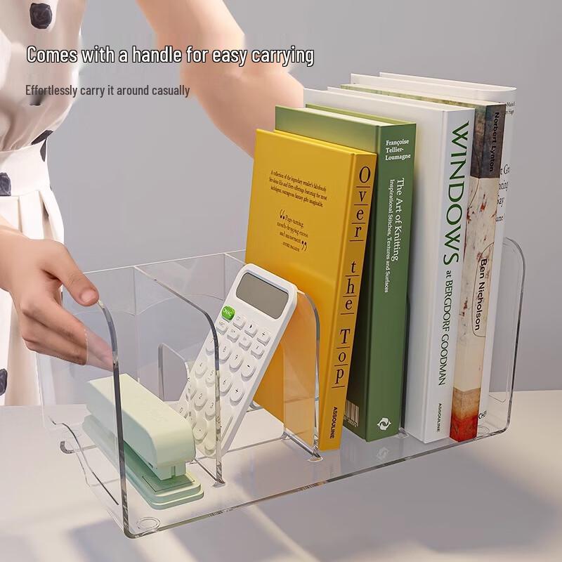 miflame Transparent 4-Compartment Desktop Organizer