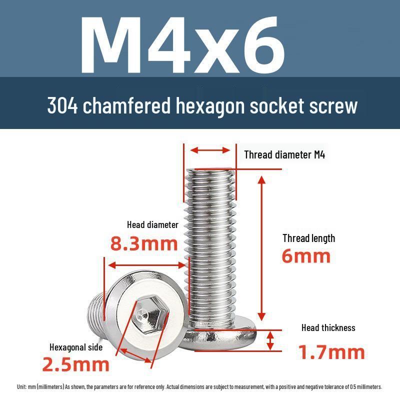 Yigu 304 Stainless Steel M2-M12 Countersunk Flat Head Hex Screw for Furniture & Cabinets