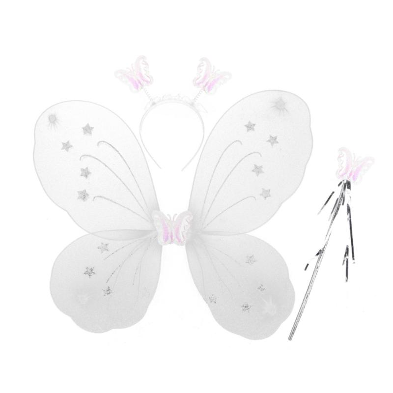 Scintillante Carina Sognante Fata Principessa Angelo Bacchetta Farfalle Ala Cerchietto Festa di Compleanno Halloween Cosplay Costume Accessorio
