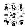 Black Cat Cartoon Wall Sticker for Light Switch - ZY-288, Perfect for Living Room & Bedroom Décor