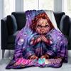 1PC Custom Name "Chucky's Bubble Adventure" flannel blanket versatile,all-season throw suitable for the living room,bedroom,camping,travel,and gift