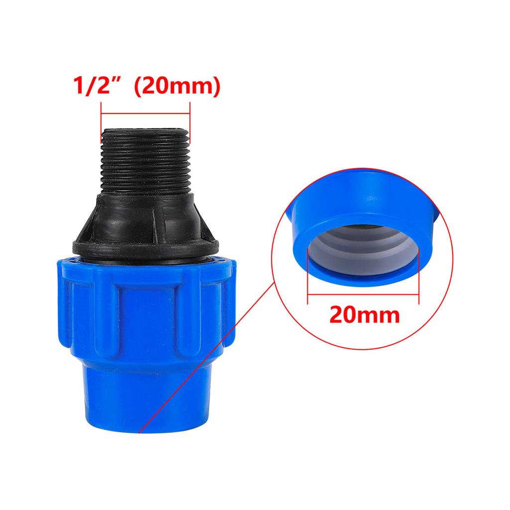 PE Rohr Gerade Reduzierverbinder 1/2" 3/4"1"1.2"1.5" Innengewinde/Außengewinde Anschluss 20/25/32/40/50mm Bewässerung Umwandlungskupplung