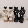 Meisjes Prinsessenlaarzen Met Strik Pareldetail Halverwege de Kuit Winter Warm Mode Kinderen Leeftijden 4-12