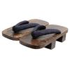 Geta with Two Patterned Paulownia for Men Brown [KYOETSU] (Japanese Clogs) Teeth, Straps, Base, (27.0cm, 3)