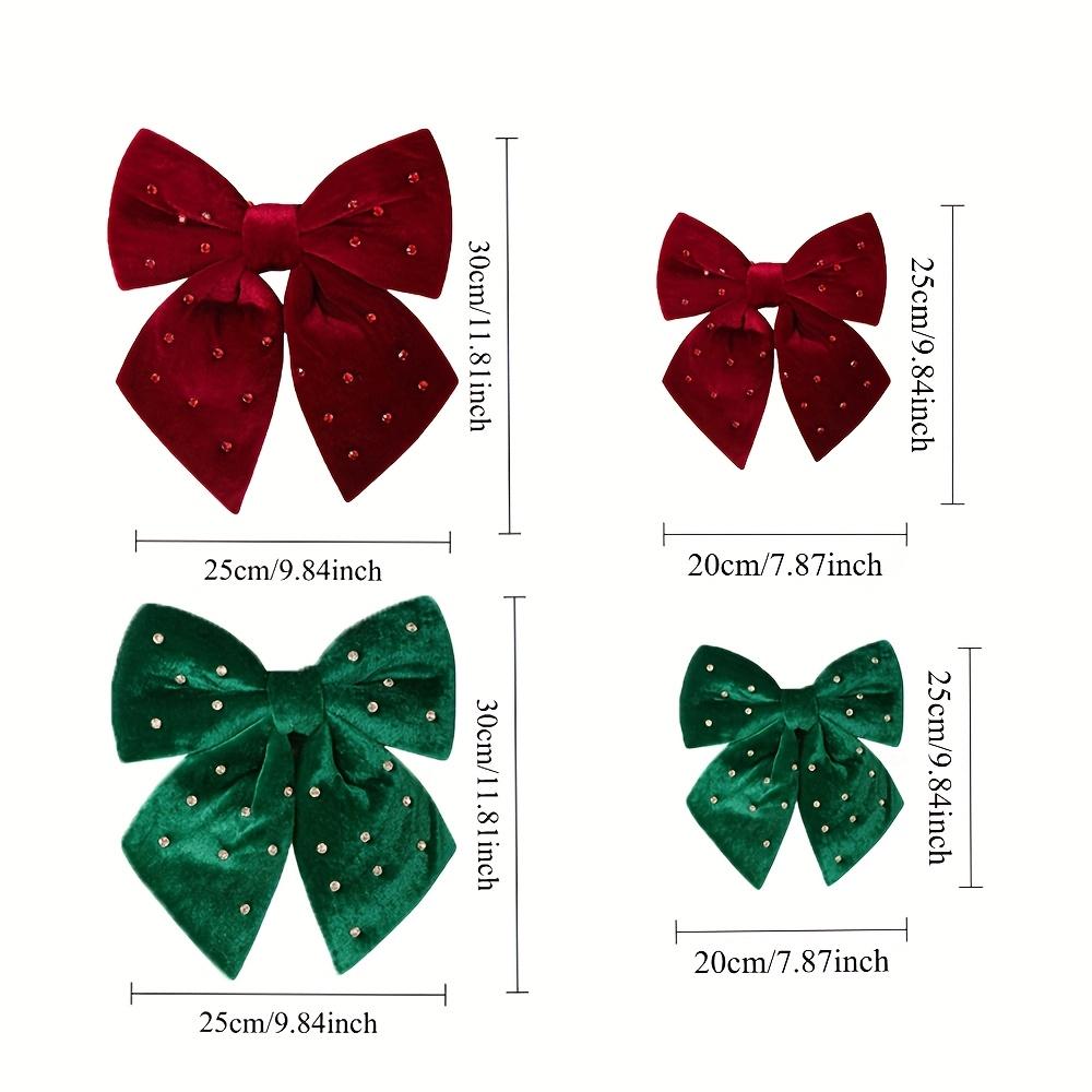 1-4PCS Rhinestone Sponge Bow Ornaments Christmas Tree Hanging Decoration for Wedding Party Hotel Holiday Scene Decoration
