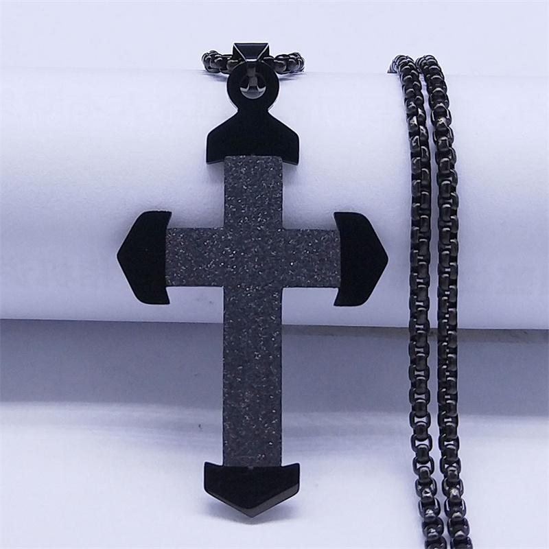 Catholicism Cross Stainless Steel Necklace Men Gold Color Chain Necklaces Anniversary Birthday Gift Jewerly corrente masculina