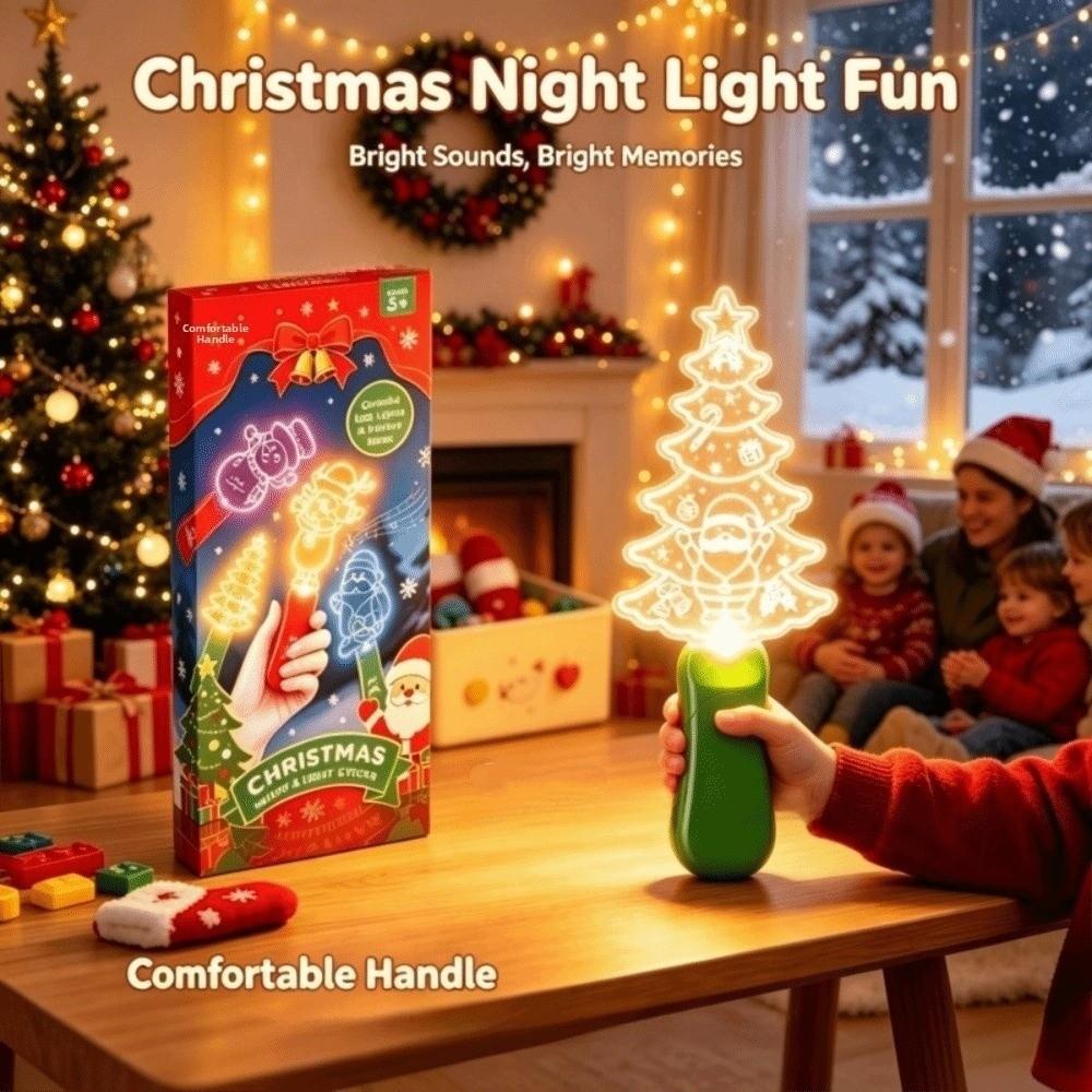 Halloween Lamp LED Glow Sticks with Sound Santa Claus Mini Handheld Night Lights Christmas Party