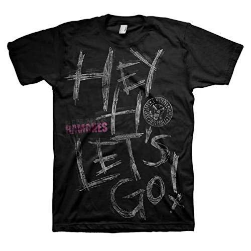 Unknown Men s Ramones Hey Ho! T Shirt, Black, M UK S