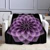 Purple Geometric Flower Pattern Patterned Flannel Blanket Perfect for the Bedroom Living Room, Sofa, or a Little Nap