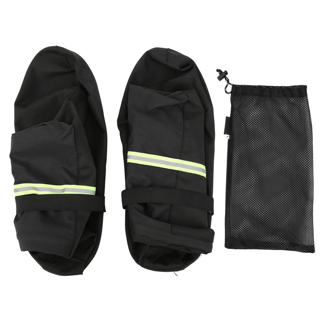 Zewnętrzne Wysokie Rurki Całkowicie Owijane Nakładki na Buty Turystyczne Wodoodporne Piaskoszczelne Nakładki na Stopy z Siatkową Torbą(czarny )