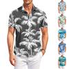 Men’s Hawaiian Print Short Sleeve Button Down Shirt Casual Outdoor Collared Summer Lightweight Relaxed Fit Top