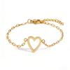Simple and non-fading titanium steel hollow pull love  couple advanced sense two-piece set casual versatile 