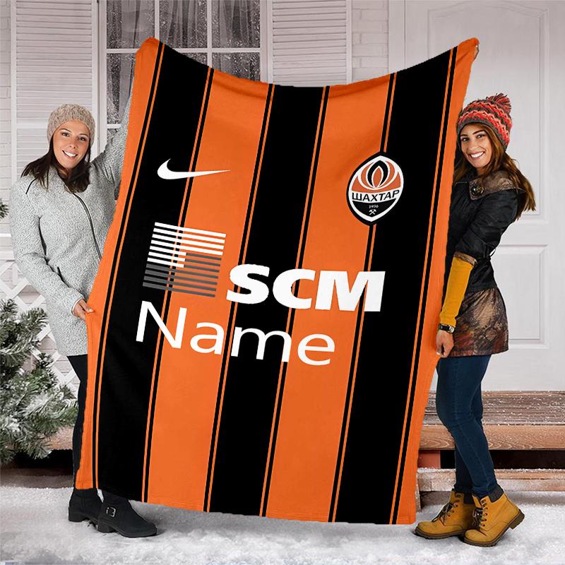 Personalized Custom Name Blanket - FC Shakhtar Donetsk Print Design,Blanket for Sofa,Bed,Travel,Camping - Soft and Warm, Great Gift