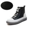 Leather short boots women's 2025 casual versatile flat bottom side zipper high top white shoes women's Internet celebrity popular boots velvet