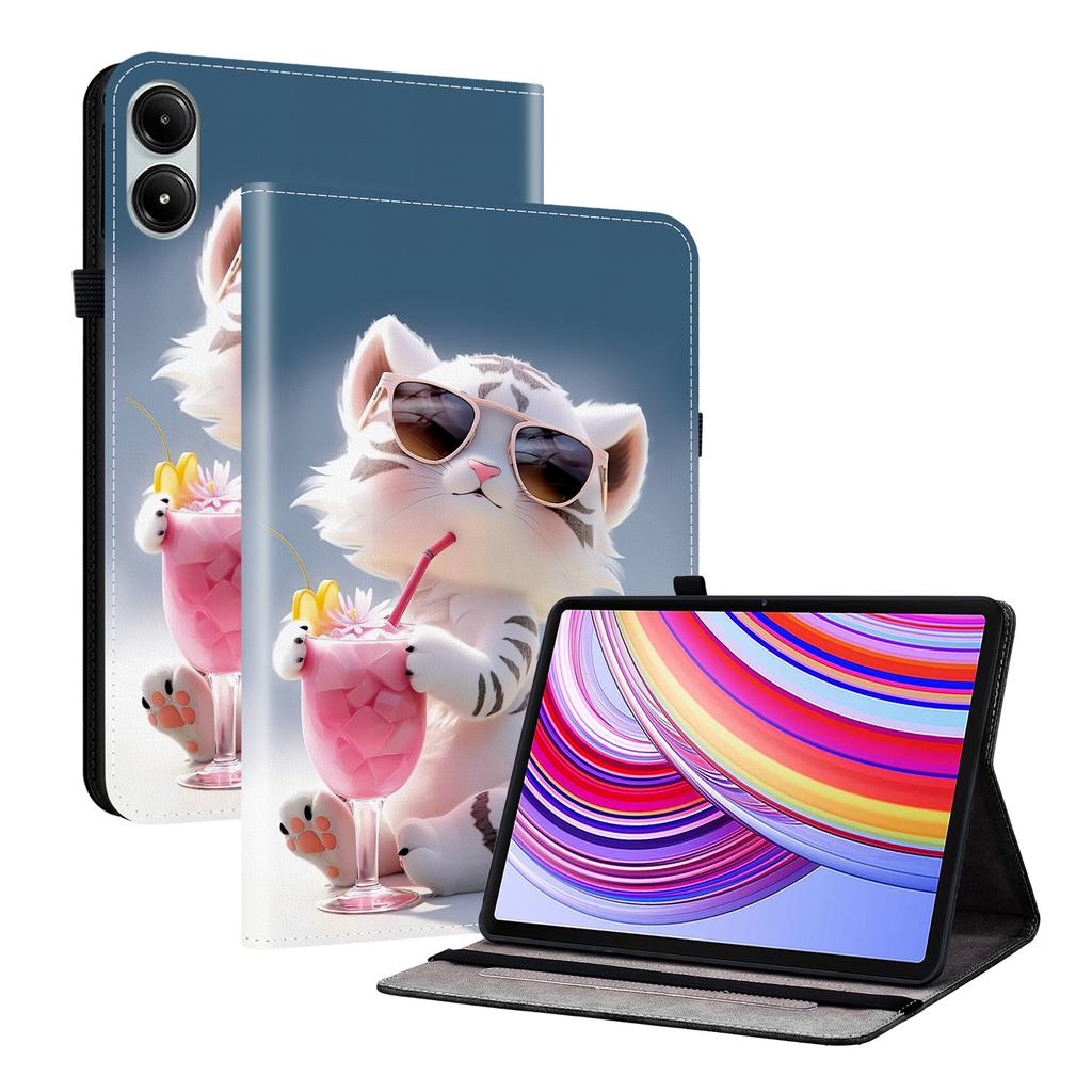 Tablet-Hülle aus PU-Leder für Xiaomi Poco Pad – 11 Stile! Robust, mit 2 Ständerfächern, Stifthalter und Kartenfächern, flexibler TPU-Rückseite