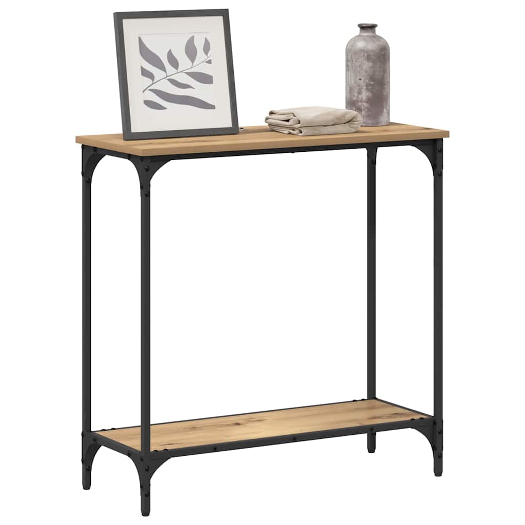 Artisan Oak Console Table Industrial Style 75 x 30.5 x 75 cm Particleboard