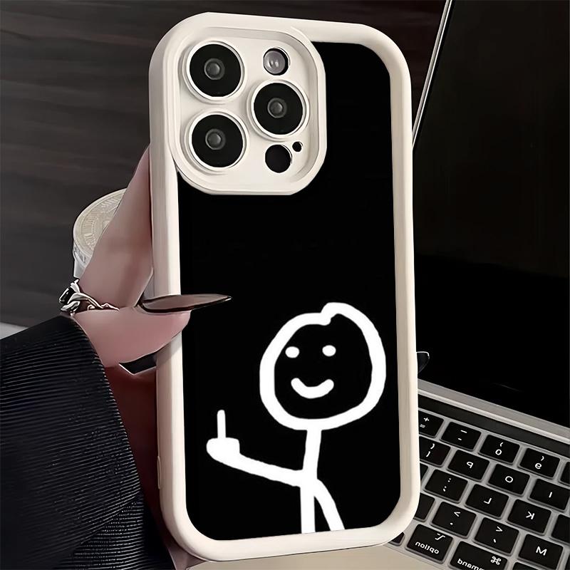 Phone Case for iPhone 17 Air 16E 15 16 Pro Max Funny Stickman Matchman Cover 14 Plus 13 12 Mini Soft Shell Silicone Fundas