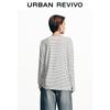 UR Women's Casual Color-block Stripe Loose Long-sleeve T-shirt