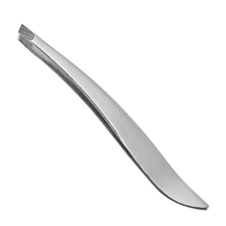 

Пинцет для бровей из нержавеющей стали со скошенным кончиком - Тонкий плоский кончик, инструмент для красоты, портативный для макияжа.