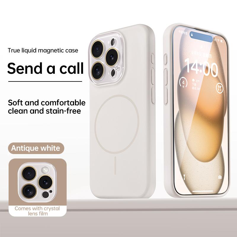 DIVI Magnetic Liquid Silicone Phone Case Camera Lens Protector For iPhone 17 16 15 14 13 17Pro Max Magsafe Wireless Charge Cover
