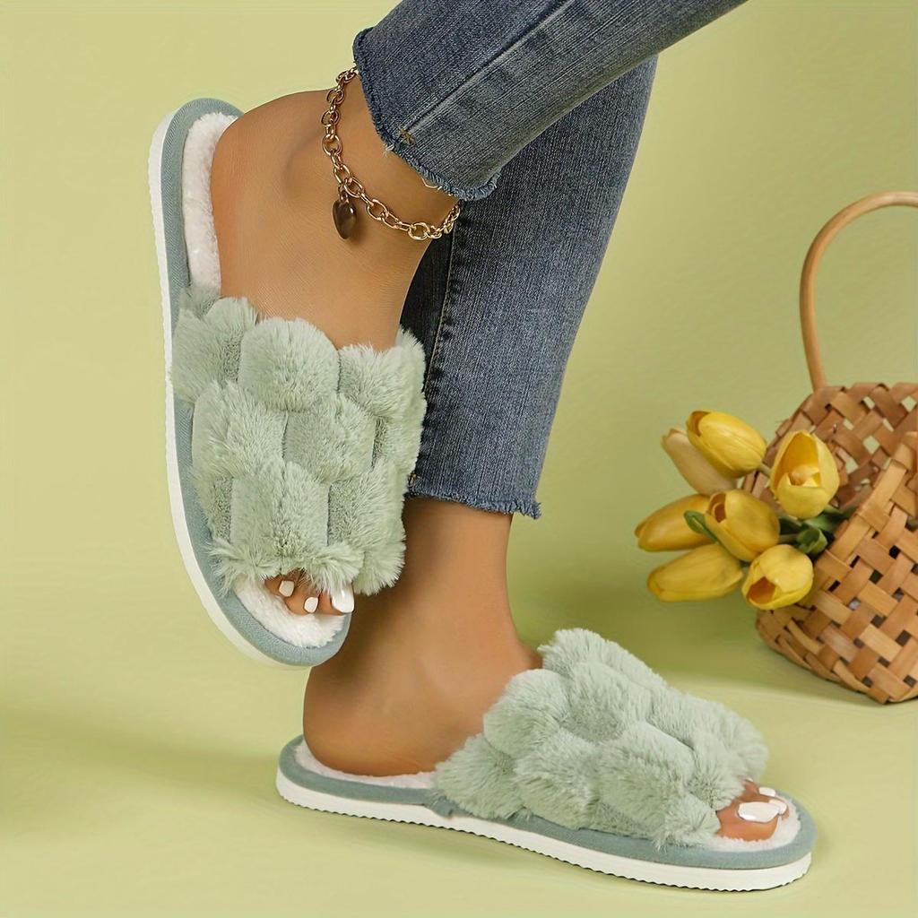 Women's Soft Open Toe Slippers Lightweight Soft Sole Indoor Shoes