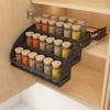 Anti Deformation 3-Tier Pull Down Spice Rack Stainless Steel Seasoning Storage Rack  Kitchen