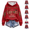 Women's Christmas Print Hoodie Casual Long Sleeve Pullover Sweatshirt for Holiday Winter