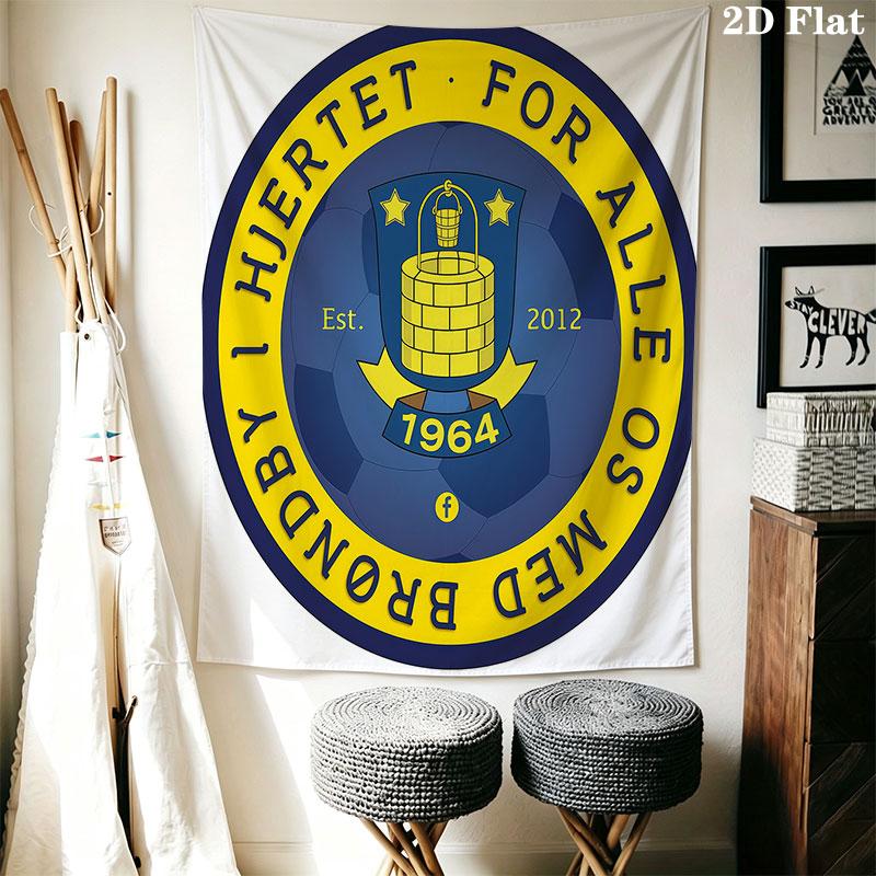 Brøndby IF POSTER Wall Hanging Printed Fabric Blanket Decorative Tapestries for Bedroom Living Room Home Decor