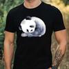 T-Shirt Men Watercolor Panda Motif Cotton Size XS To 5XL