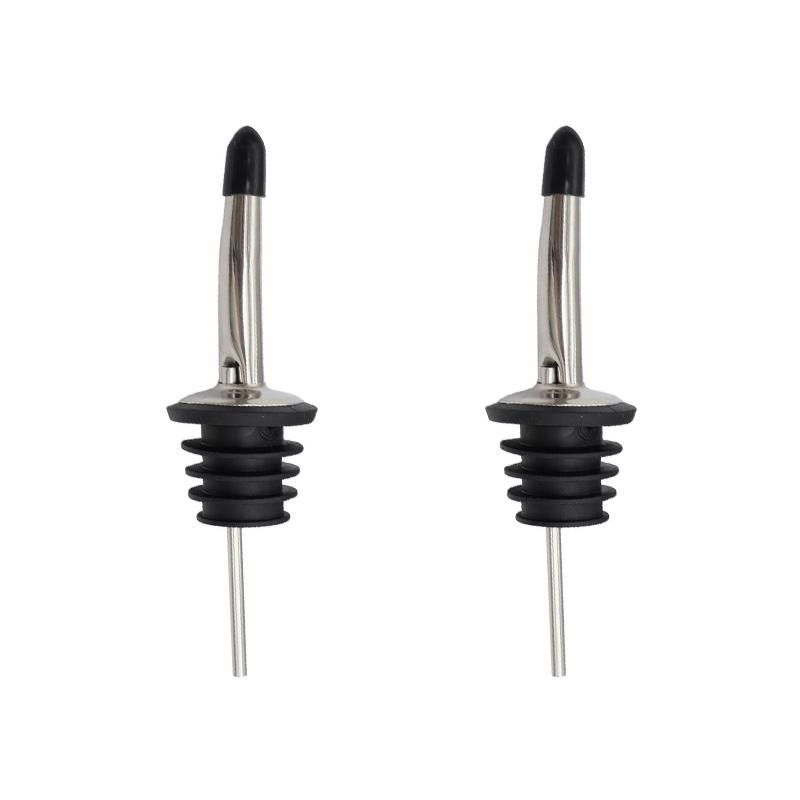 2/5PCS Stainless Steel Wine Pourer Oil Bottle Stopper Cocktail Wine Spout with Cap Reusable Wine Stopper Bar Kitchen Accessory
